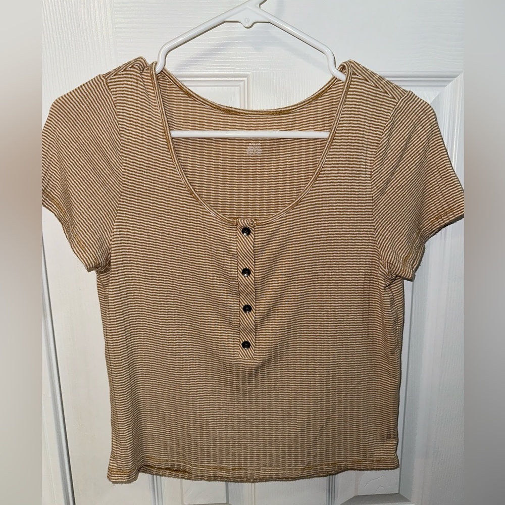 American Eagle Outfitters Striped Short Sleeve Top